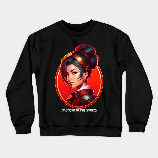 I'm secretly an anime character Crewneck Sweatshirt by AniMilan Design